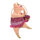 Christbaumschmuck Figur "Schwein" Hänger Weihnachten pink-gold 11 cm