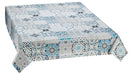 Wachstuchtischdecke "Squares Blue" Fliesenmuster blau grau türkis 1,4m Breite Länge wählbar