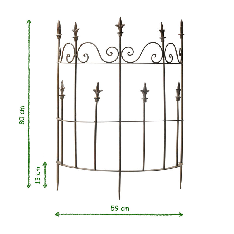 Staudenhalter Strauchhalter halbrund Rankhilfe Metall Eisen Rostfarben Deko 80cm