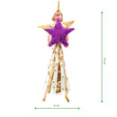 Christbaumschmuck Figur Engel creme-gold mit lila-Stern Anhänger Ornament Baumschmuck Weihnachten 14cm