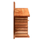 NISTKASTEN rechteckig rostbraun geriffelt Holz Vogelhaus Nisthäuschen Wildvögel Garten Vogel