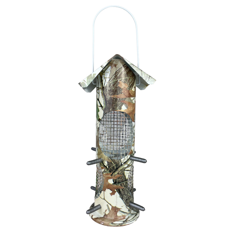 FUTTERSTATION GRÜN Vogelhaus Futterhaus Futtersilo Futterturm Futtersäule Futterstelle Futterplatz Waldmotiv Wildvögel Garten Vogel 29cm hoch