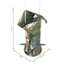 FUTTERSTATION GRÜN Vogelhaus Futterhaus Futtersilo Futterturm Futtersäule Futterstelle Futterplatz Waldmotiv Wildvögel Garten Vogel 22cm hoch