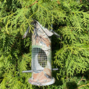 FUTTERSTATION GRÜN Vogelhaus Futterhaus Futtersilo Futterturm Futtersäule Futterstelle Futterplatz Waldmotiv Wildvögel Garten Vogel 22cm hoch