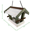 FUTTERHAUS mit weißem Dach Vogelhaus Futterhaus Futterstelle Futterplatz Wildvögel Garten Vogel
