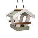 FUTTERHAUS mit grünem Dach Vogelhaus Futterhaus Futterstelle Futterplatz Wildvögel Garten Vogel