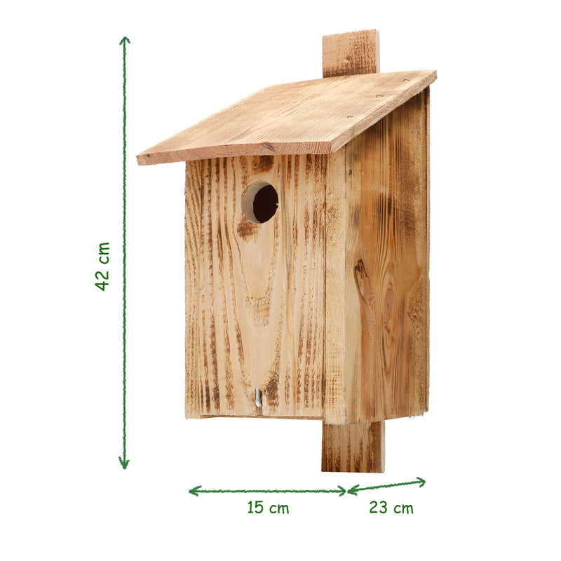 NISTKASTEN rechteckig braun Holz Vogelhaus Nisthäuschen Wildvögel Garten Vogel