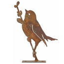 Gartendeko Vogel mit Zweig Baumtier Metall Rost Deko