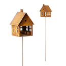 Vogelhaus Futterstation Vogelfutter zum Aufstellen Stecker Metall Rost Deko 17x25cm