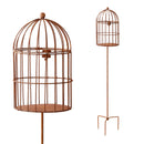 Käfig Voliere Kerzenhalter Blumenhalter in zwei Größen Rost Deko Leuchtfeuer Dekokäfig Gartendeko Stab Edelrost