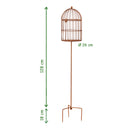 Käfig Voliere Kerzenhalter Blumenhalter in zwei Größen Rost Deko Leuchtfeuer Dekokäfig Gartendeko Stab Edelrost