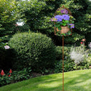 Käfig Voliere Kerzenhalter Blumenhalter in zwei Größen Rost Deko Leuchtfeuer Dekokäfig Gartendeko Stab Edelrost