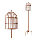 Käfig Voliere Kerzenhalter Blumenhalter in zwei Größen Rost Deko Leuchtfeuer Dekokäfig Gartendeko Stab Edelrost