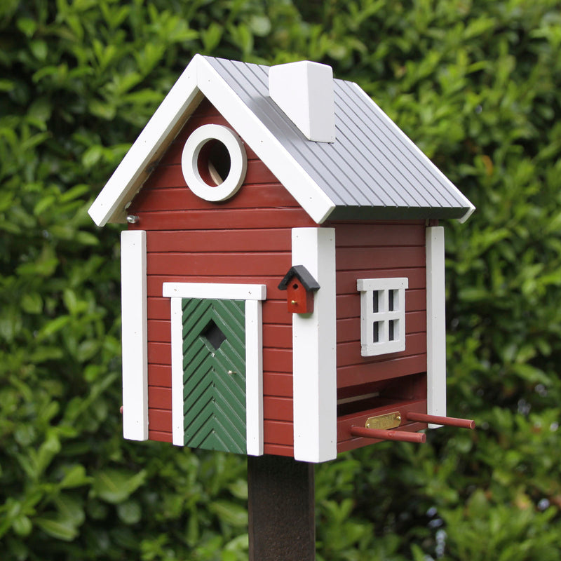 MULTIHOLK Vogelhaus Futterhaus und Nistkasten Futterstelle Futterplatz Wildvögel Garten Vogel