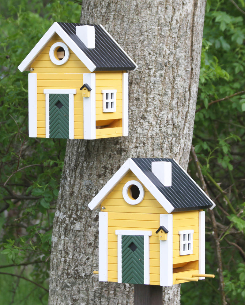 MULTIHOLK Vogelhaus Futterhaus und Nistkasten Futterstelle Futterplatz Wildvögel Garten Vogel