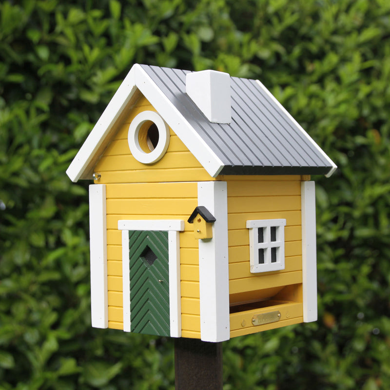 MULTIHOLK Vogelhaus Futterhaus und Nistkasten Futterstelle Futterplatz Wildvögel Garten Vogel