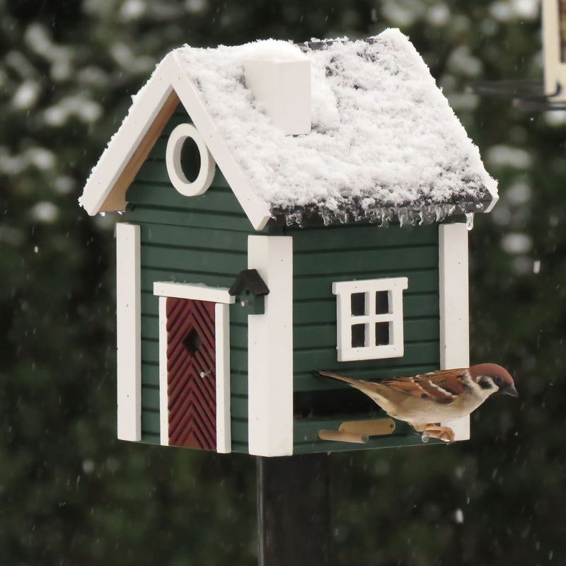 MULTIHOLK Vogelhaus Futterhaus und Nistkasten Futterstelle Futterplatz Wildvögel Garten Vogel