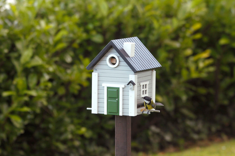 MULTIHOLK Vogelhaus Futterhaus und Nistkasten Futterstelle Futterplatz Wildvögel Garten Vogel