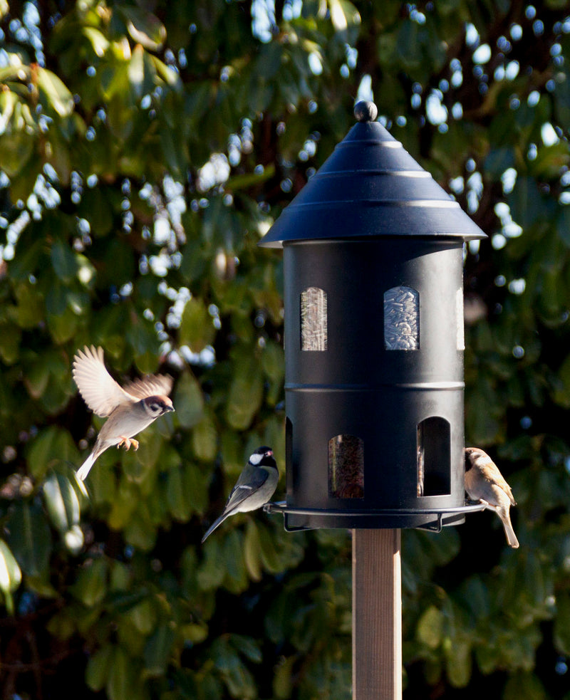 FUTTERSTATION GIGANT XXL Vogelhaus Futterhaus Futtersilo Futterturm Futtersäule Futterstelle Futterplatz Wildvögel Garten Vogel