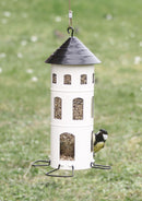 FUTTERSTATION KOMBI SAMEN WEIß Vogelhaus Futterhaus Futtersilo Futterturm Futtersäule Futterstelle Futterplatz Wildvögel Garten Vogel