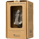 KLEIDERHAKEN ELEFANT Garderobe Wandhaken massiv Landhaus Vintage handgeschnitzt und handbemalt Holz und Metall-Haken 11cm hoch