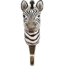 KLEIDERHAKEN ZEBRA Garderobe Wandhaken massiv Landhaus Vintage handgeschnitzt und handbemalt Holz und Metall-Haken 11cm hoch