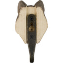 KLEIDERHAKEN WASCHBÄR Garderobe Wandhaken massiv Landhaus Vintage handgeschnitzt und handbemalt Holz und Metall-Haken 11cm hoch