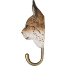 KLEIDERHAKEN LUCHS Garderobe Wandhaken massiv Landhaus Vintage handgeschnitzt und handbemalt Holz und Metall-Haken 11cm hoch