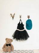 KLEIDERHAKEN HIRSCH Garderobe Wandhaken massiv Landhaus Vintage handgeschnitzt und handbemalt Holz und Metall-Haken 11cm hoch