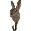 KLEIDERHAKEN HASE Garderobe Wandhaken massiv Landhaus Vintage handgeschnitzt und handbemalt Holz und Metall-Haken mindestens 11cm hoch