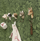 KLEIDERHAKEN KUH Garderobe Wandhaken massiv Landhaus Vintage handgeschnitzt und handbemalt Holz und Metall-Haken mindestens 11cm hoch