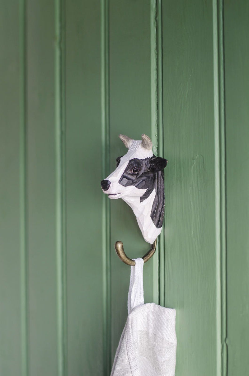 KLEIDERHAKEN KUH Garderobe Wandhaken massiv Landhaus Vintage handgesch