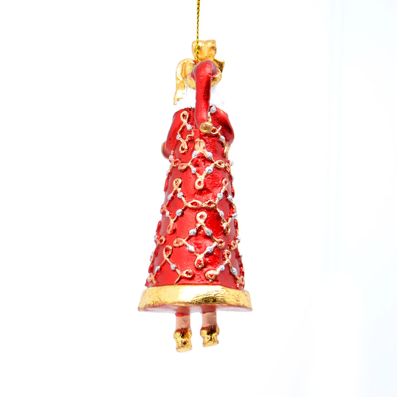 Weihnachtsmann Gabenträger Weihnachten Baumschmuck Figur Deko Hänger Christbaumschmuck 14 cm Rot Weiß Gold mit Geschenken