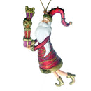 Baumschmuck Weihnachtsmann in einem roten Mantel und Geschenken 15 cm rot-gold Ornament Christbaumschmuck