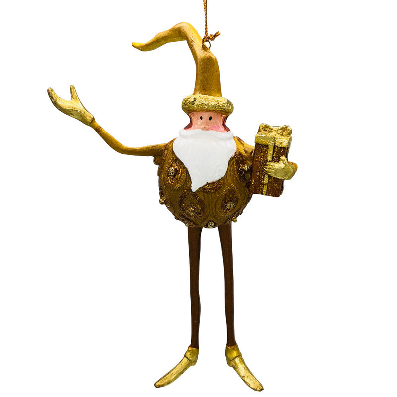 Christbaumschmuck Figur Weihnachtsmann Hänger Baumschmuck gold 18 cm