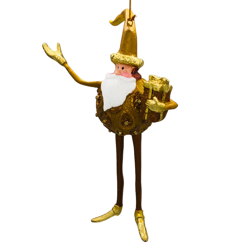 Christbaumschmuck Figur Weihnachtsmann Hänger Baumschmuck gold 18 cm
