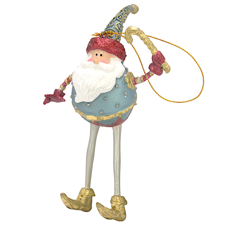 Christbaumschmuck Figur Weihnachtsmann mit Stab Baumschmuck 16cm