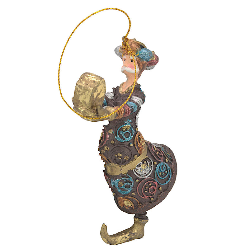 Christbaumschmuck Figur Wesir Geschenk Hänger Baumschmuck braun-gold 13 cm