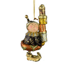 Kleiner Weihnachtsmann Elf Gabenträger Weihnachten Deko Anhänger Christbaumschmuck 11 cm braun-kupfer-gold mit Geschenken