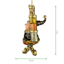 Kleiner Weihnachtsmann Elf Gabenträger Weihnachten Deko Anhänger Christbaumschmuck 11 cm braun-kupfer-gold mit Geschenken