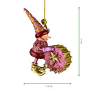 Kleiner Weihnachtsmann Elf Gabenträger Weihnachten Deko Hänger Christbaumschmuck 11 cm pink-Gold mit Pauke