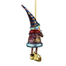 Kleiner Weihnachtsmann Elf Gabenträger Weihnachten Deko Hänger Christbaumschmuck 11,5 cm Lila-türkis-Gold mit Trompete