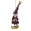 Kleiner Weihnachtsmann Elf Gabenträger Weihnachten Deko Hänger Christbaumschmuck 12 cm Lila-rot-Gold mit Geschenken