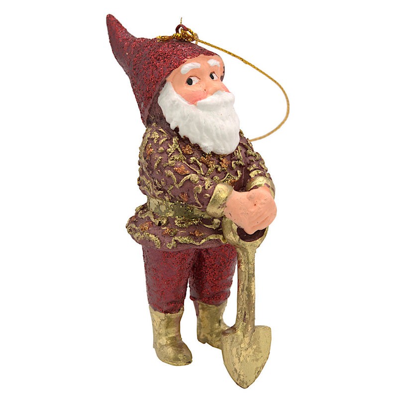 Hänger Christbaumschmuck Figur Gartenzwerg mit Schaufel 11 cm