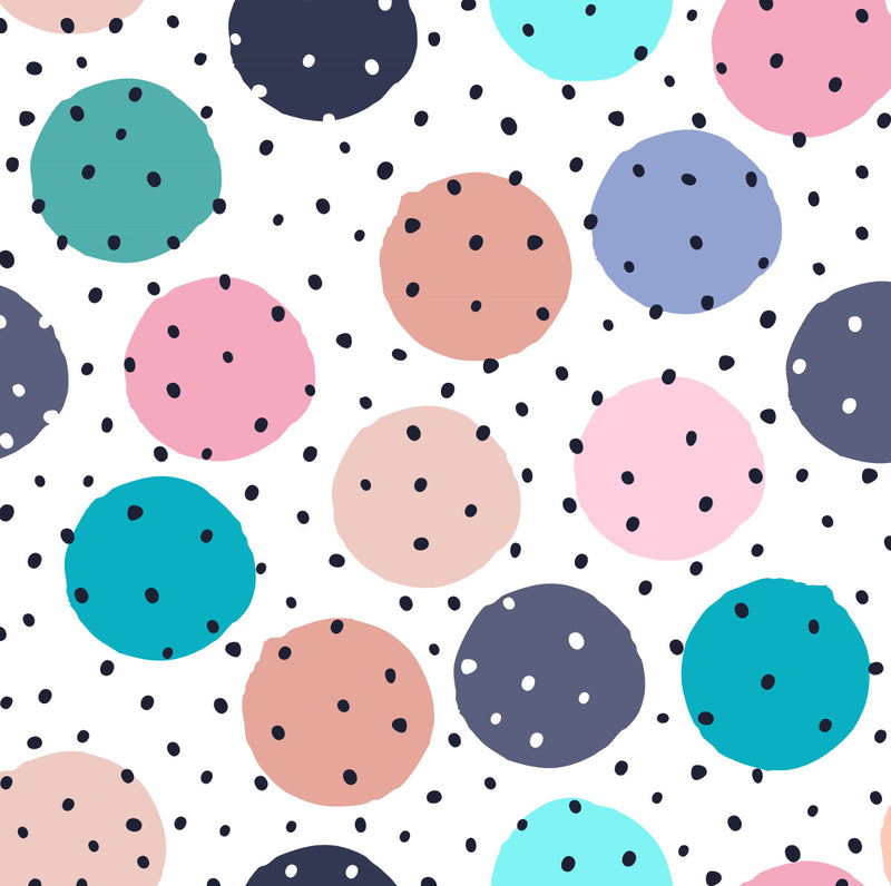 Wachstuchtischdecke "Colourful dots" 1,4m Breite Länge wählbar