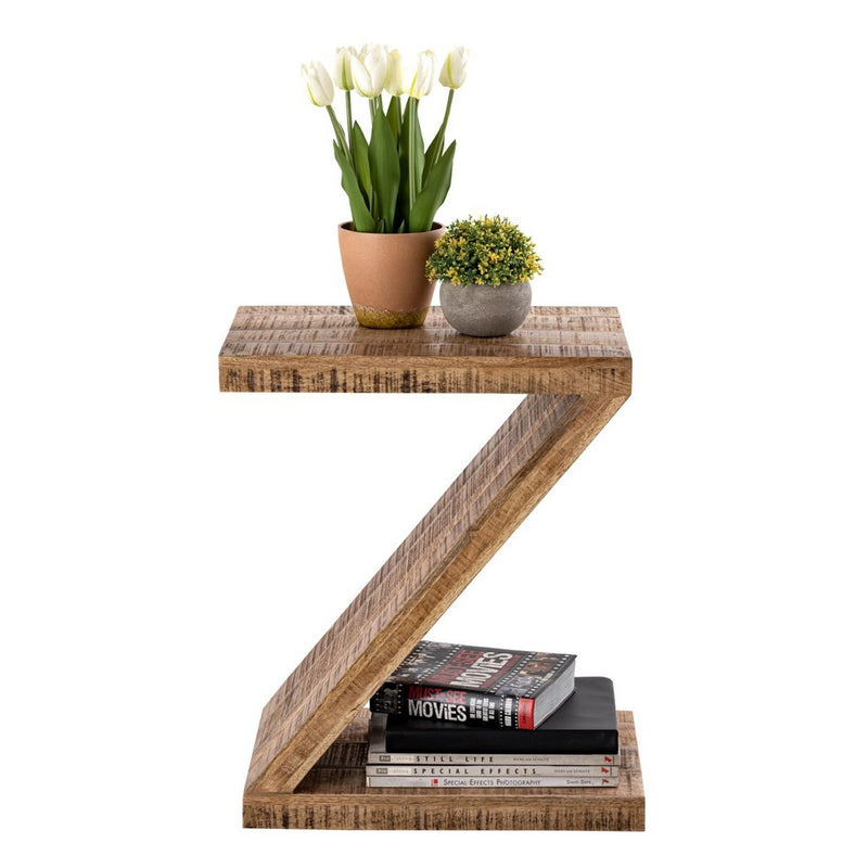 Beistelltisch Holz Z Form 42x50x31cm Zoro Sofatisch Blumentisch nachhaltig Mango Altholz