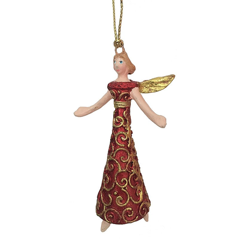 Christbaumschmuck Figur mini Engel klein rot gold Hänger Baumschmuck Weihnachten 8cm