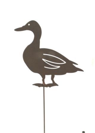 Rost Deko Stecker Ostern Ente stehend Bodenstecker Gartendeko Stab Edelrost Beetstecker 57,5cm Gesamthöhe