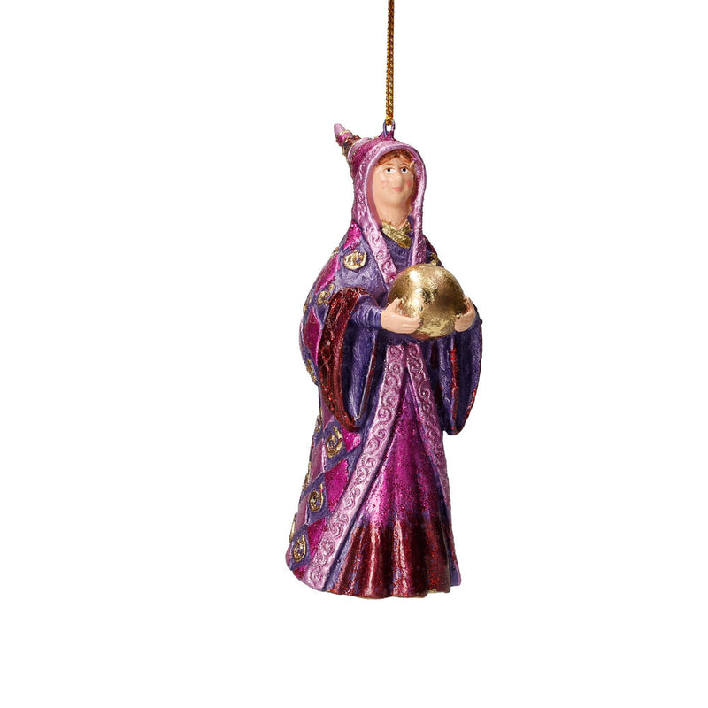 Zauberin Hexe Weihnachten Baumschmuck Deko Hänger Christbaumschmuck 12 cm lila-rot