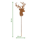 Rost Deko Stecker Hirsch mit Geweih Bodenstecker Gartendeko Stab Edelrost Beetstecker 66cm hoch